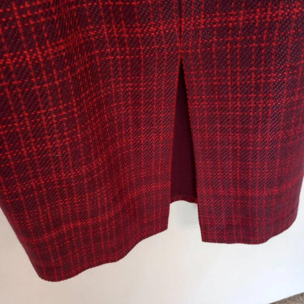 Ann Taylor Belted Tweed Career Sheath Dress In Plum Rose - Picture 6 of 10